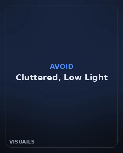 Poor example of a product photo — cluttered background, low light